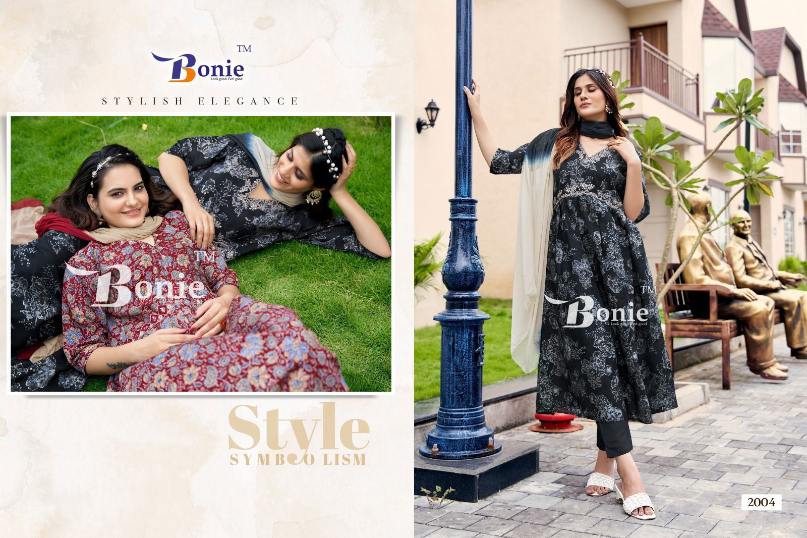 Bonie Shreya Vol 2 Printed Silk Aliya Cut Kurti With Bottom Dupatta Catalog
